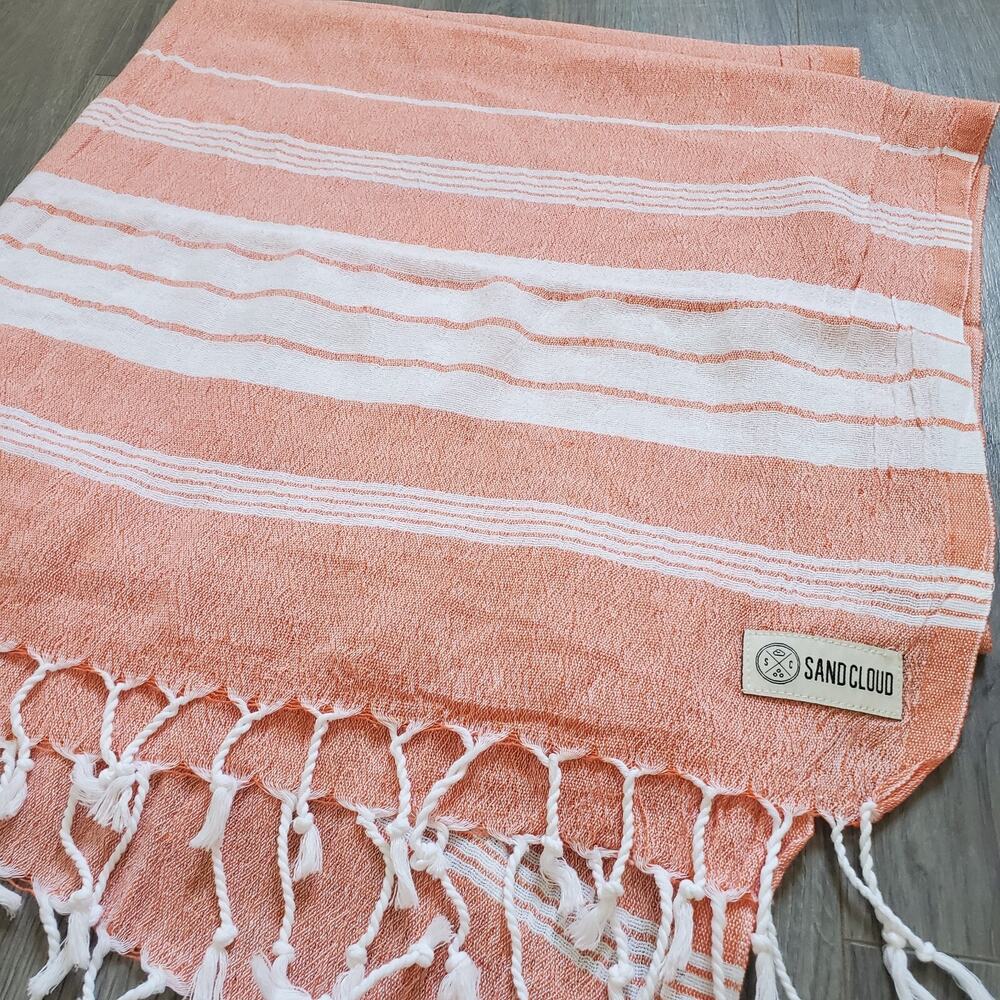 Sand Cloud Striped Beach Towel with Fringe